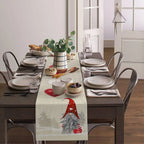 Christmas Gnome Snowflake Love Heart Linen Table Runners Dresser Scarves Decor Reusable Kitchen Dining Table Runner Party Decor
