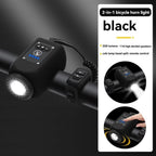 ABMO Bike Light and Horn 2-In-1 Set for Night Riding, Night Cycling Flashlight Accessories, 4 Light Modes, Ipx5 Black