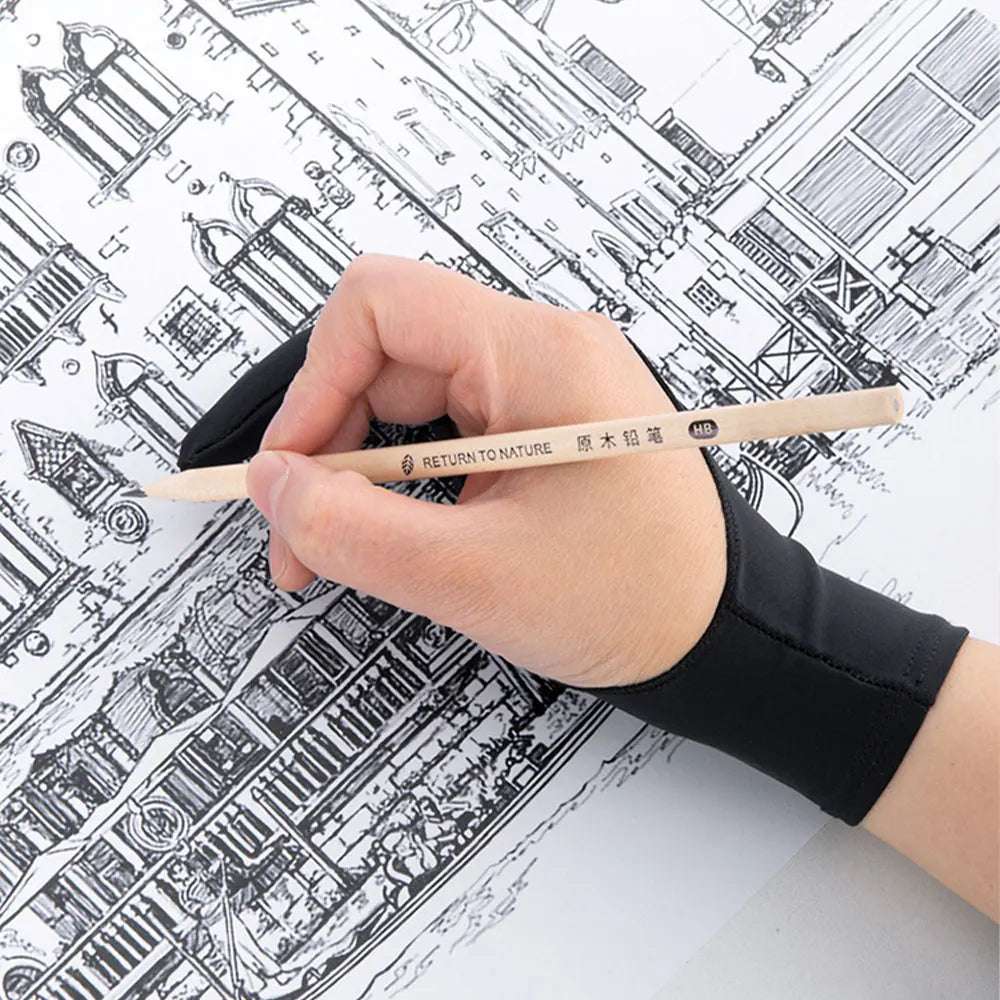 Anti-Touch Two-Finger Hand Painting Gloves Oil Painting Art Supplies Tablet Digital Board Screen Touch Drawing Anti-Fouling