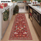 Christmas Deer Santa Long Rug, Multiple Patterns Available, Soft Durable Washable Carpet for Indoor Outdoor Use, Home Decor