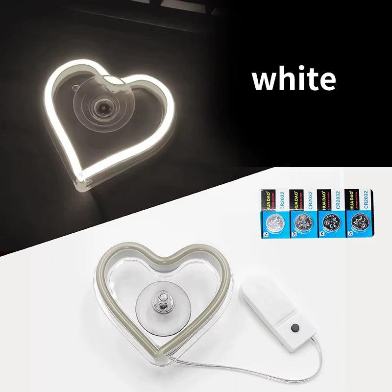 Window Neon Lights, Triangular Windows, Heart-Shaped Lights, Illuminated Heart-Shaped Decorations, Car Interface, Wireless Remot