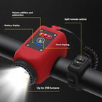 ABMO Bike Light and Horn 2-In-1 Set for Night Riding, Night Cycling Flashlight Accessories, 4 Light Modes, Ipx5 Black